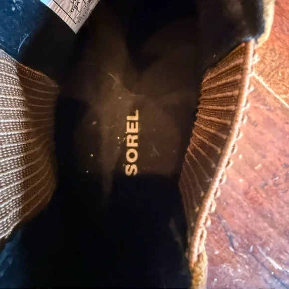 Sorel Lea Wedge Joan of Arctic Chelsea Wedge Camel Brown Black 7 - Picture 12 of 14
